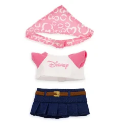 Disney NuiMOs Outfit, Denim Skirt With Disney Logo T-Shirt And Pink Bandana